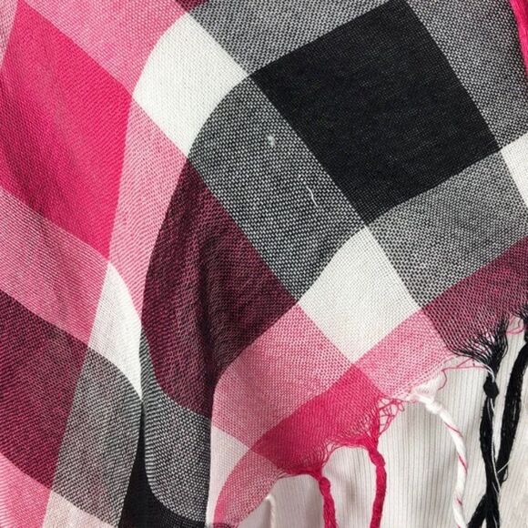 Cotton On Multi Plaid Burberry Style Fringe Wrap Blanket Scarf OS - Picture 6 of 8